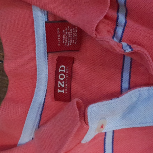 IZOD Men's Polos Size XL Pink and Dark Blue - Picture 5 of 5